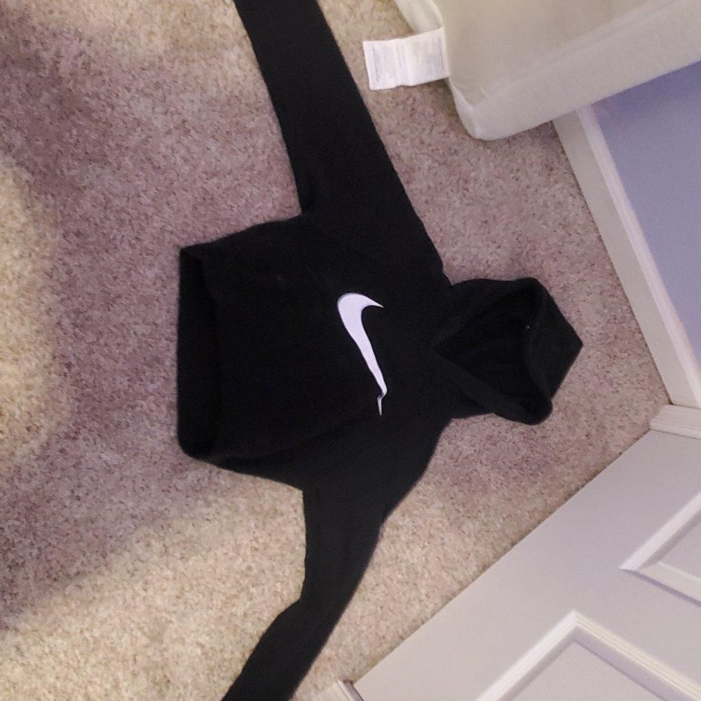 Nike swoosh cropped hoodie, Small, Black Nike